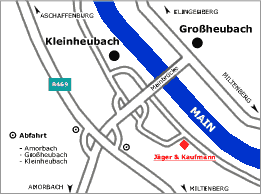 Anfahrtskizze - Anfahrt zur Firma J&auml;ger & Kaufmann - gr&ouml;&szlig;ere Ansicht