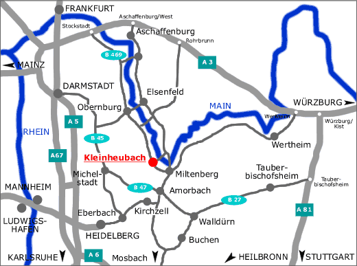 Anfahrtskizze - Anfahrt nach Kleinheubach